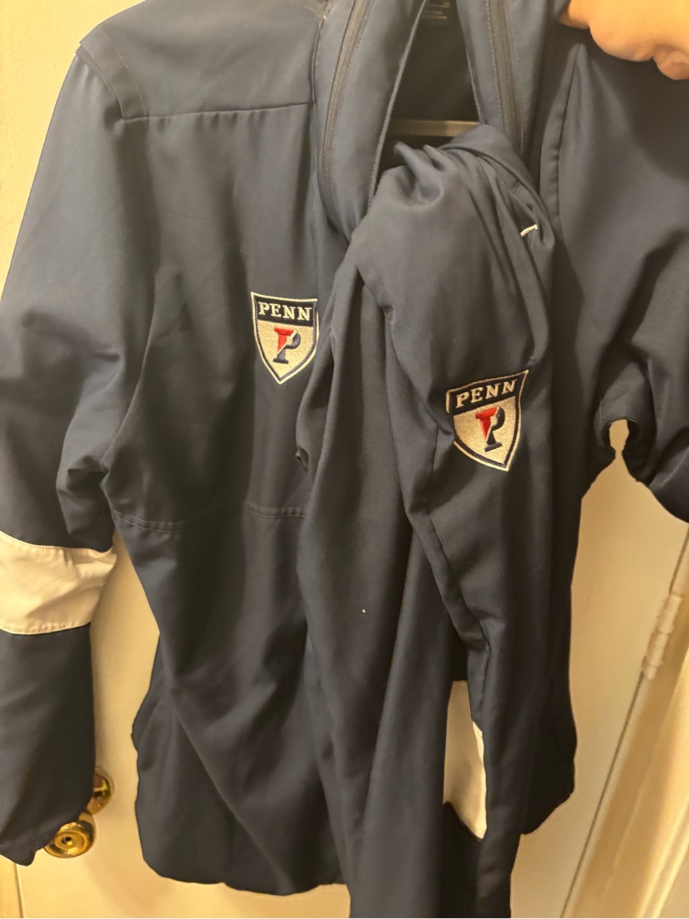 PENN Navy Blue Logo Jacket with Sleeve Patch with Athletic Pants